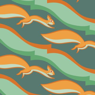 Диагональный узор с бегущими белками (хвойный)