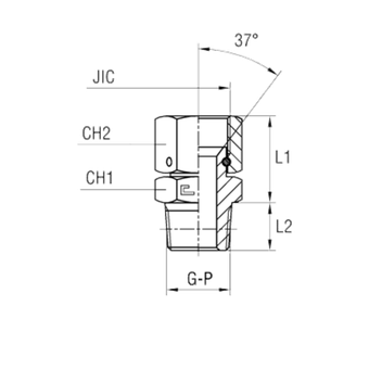 Штуцер FNC JIC 1/2 - BSPT 1/4