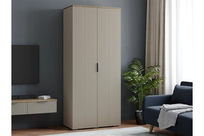 Распашной двухсекционный шкаф Салерно 2 (МДФ) SF-022 Сантьяго Кашемир 5981 BS 90*50*212 см, Бежевый   Фиеста
