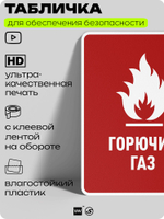 Табличка для обеспечения безопасности "Горючий газ", для производства, предприятия, организаций, 40х30 см, Silver Plane x Айдентика Технолоджи