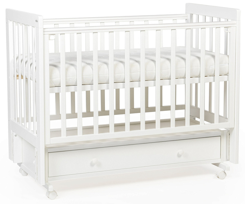 Детская кроватка Tutis Cloud 4 с маятником и ящиком VD25-2122201 белый