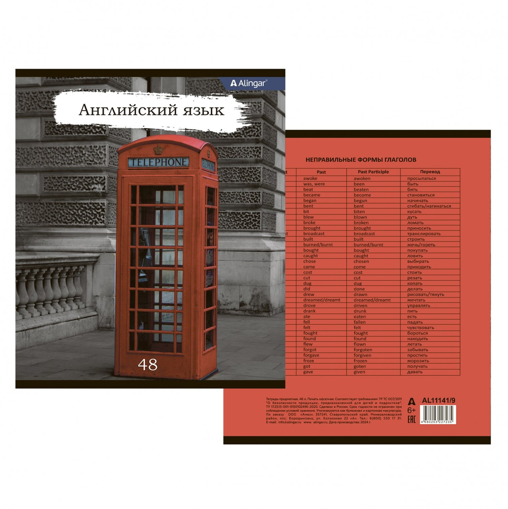 Комплект предметных тетрадей А5 48л.,10 предм., со справочным материалом, скрепка, мелованный картон(стандарт), блок офсет, Alingar "Город контрастов"