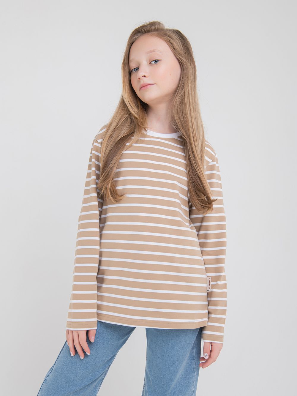 Лонгслив "Полоска Песок" 7+
