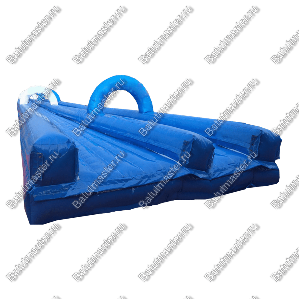 Водная горка с надувным дном, на подкачке ТУРБО "Река", 100*6*2 м