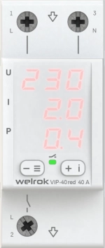 Реле напряжения с контролем тока Welrok VIP-40 red