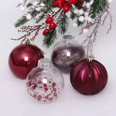 Набор шаров 8 см «Волшебство» (в наборе 12 шт), Рубин