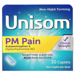 Unisom, PM Pain, средство для ночного сна и обезболивающее, 30 капсул