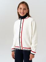 Кардиган бомбер для девочки AT1025 молочный