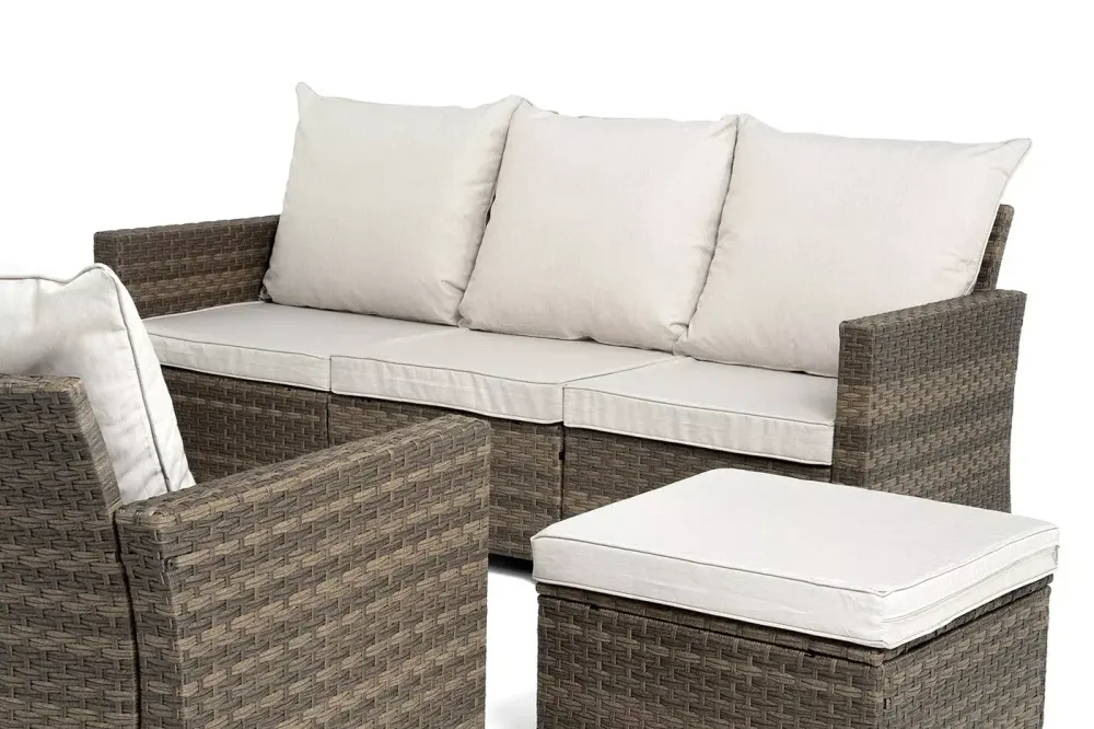 "Бостон" лаунж-зона из искусственного ротанга, цвет коричневый