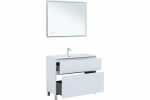 Тумба с раковиной Aquanet Алвита new 100 344135+329257 белая матовая