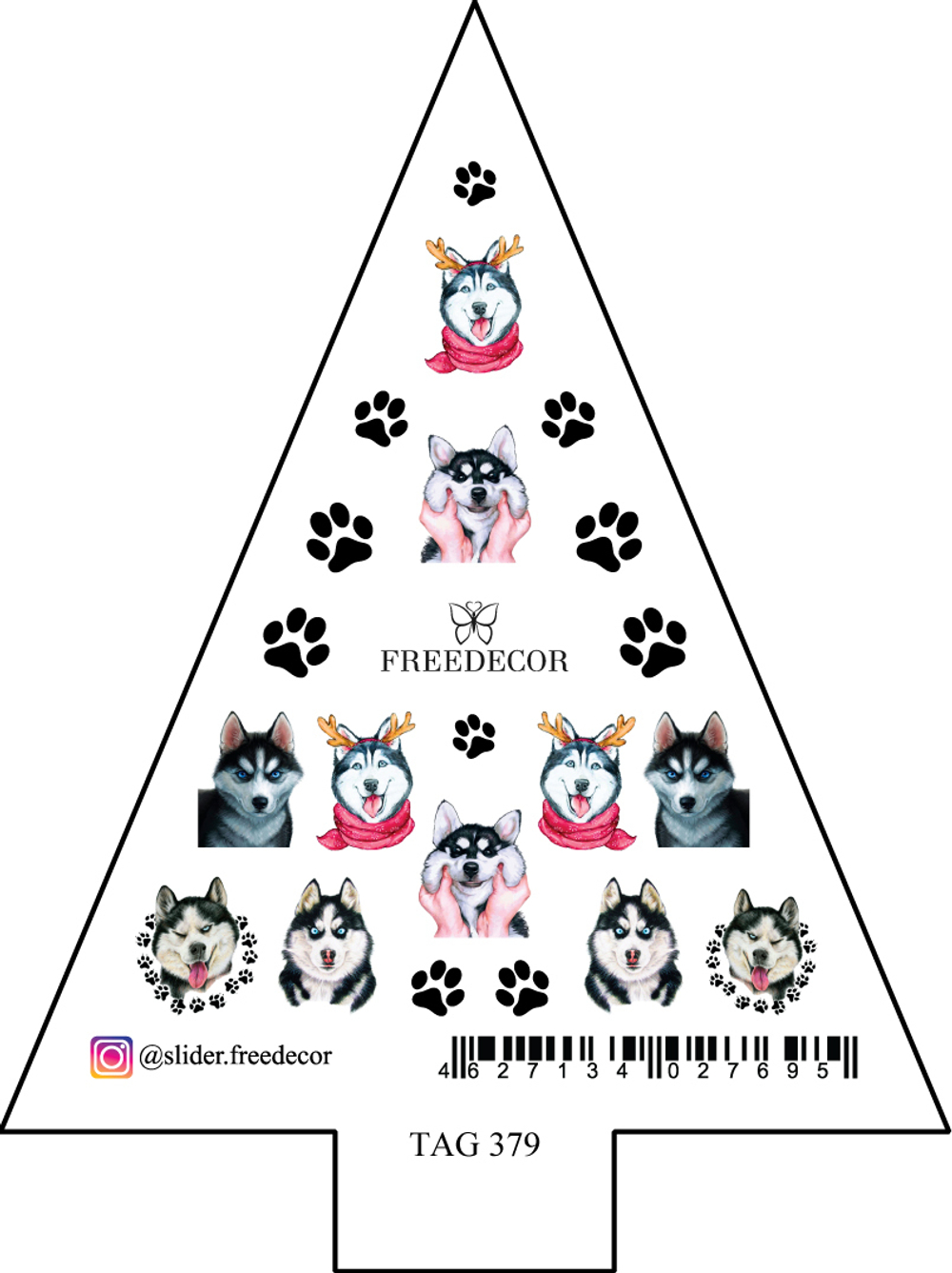 Freedecor Слайдеры для дизайна ногтей Елочка, TAG 379