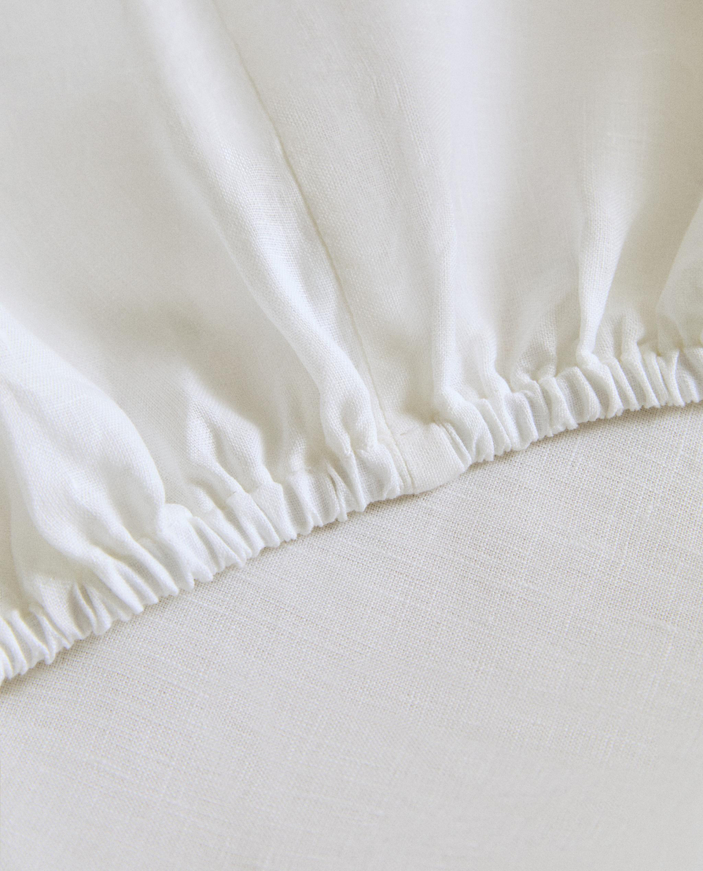 Простыня на резинке Zara Home хлопок, лён 100%, однотонный, 5190/900
