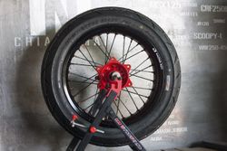 Motard wheel set for Honda CRF300L-Rally. 17 inches rims. Black/Red (ABS/non ABS)