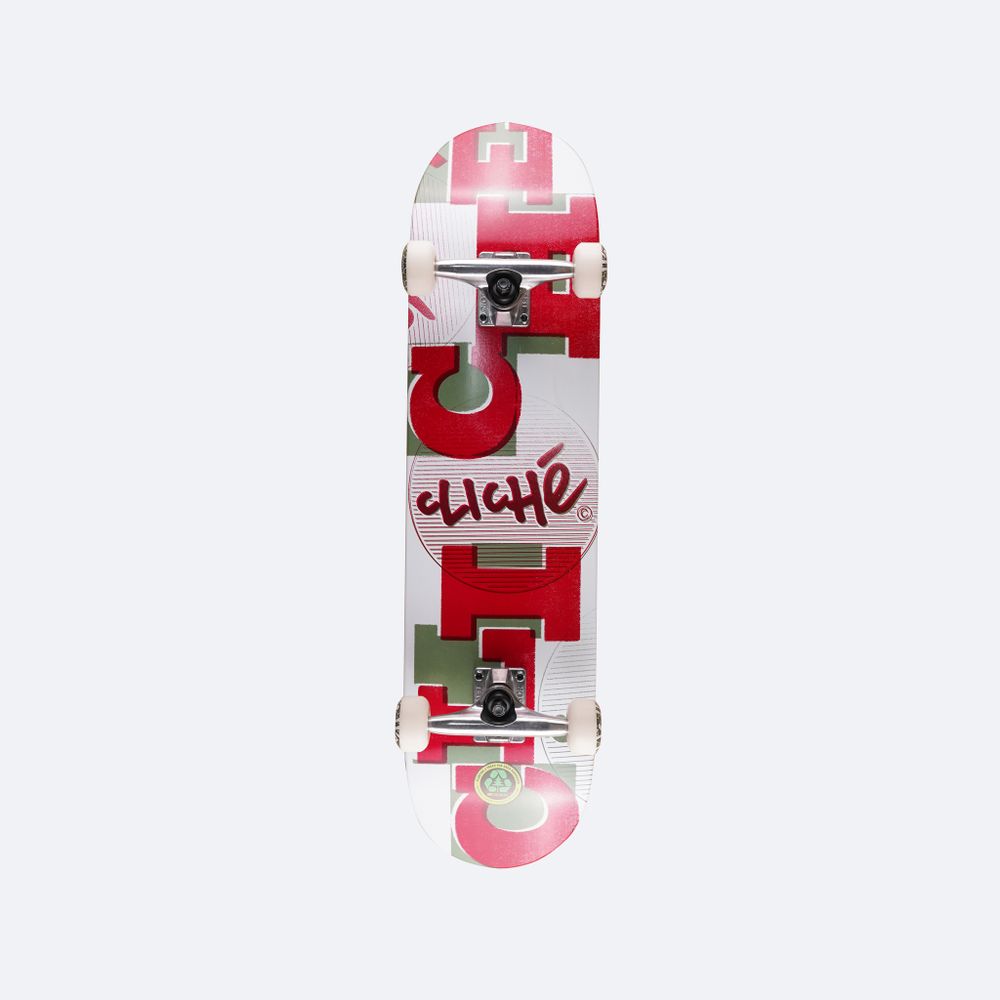 Скейтборд в сборе Cliche UPPERCASE FP RED/WHITE