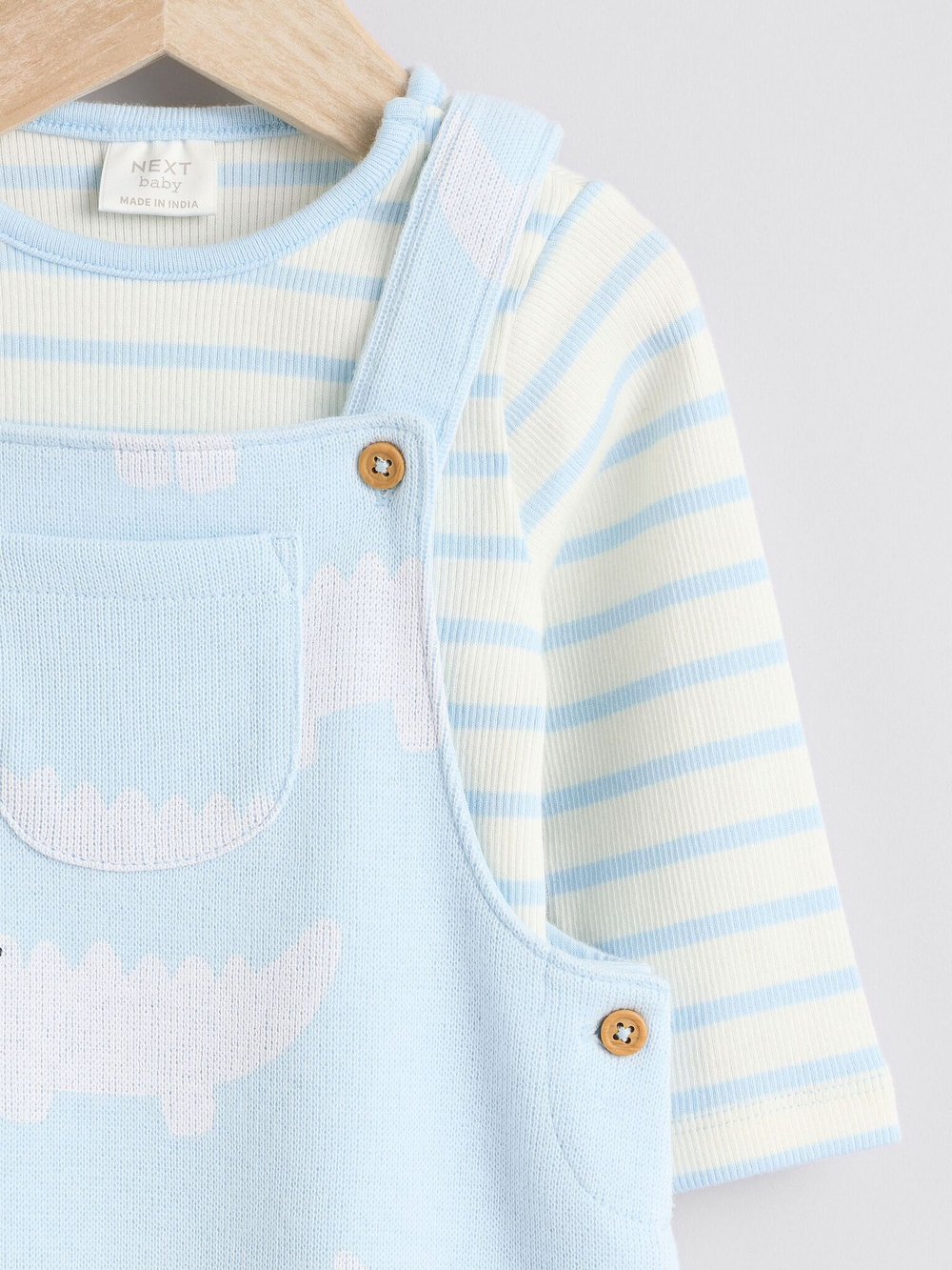 Комбинезон и боди в комплекте для малышей Next E47-394, Молочный, Голубой