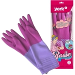 Перчатки резиновые Рози YORK (S) NEW с удлинённой манжетой ароматизированные