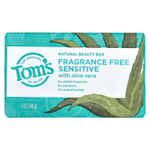 Tom's of Maine, Натуральное мыло для красоты с алоэ вера, без отдушек, для чувствительной кожи, 141 г (5 унций)