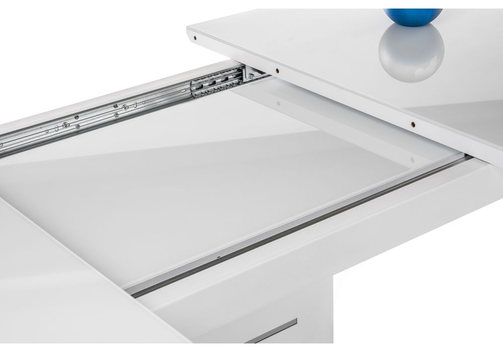 Стол на тумбе Кейтлин 120(160)х80х76 белый / белый