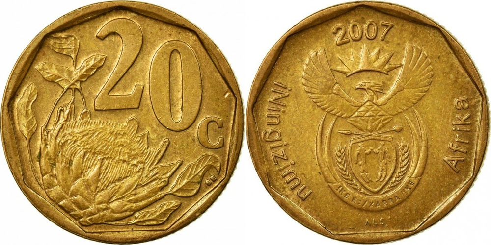 ЮАР 20 центов, 2007 ININGIZIMU AFRIKA XF