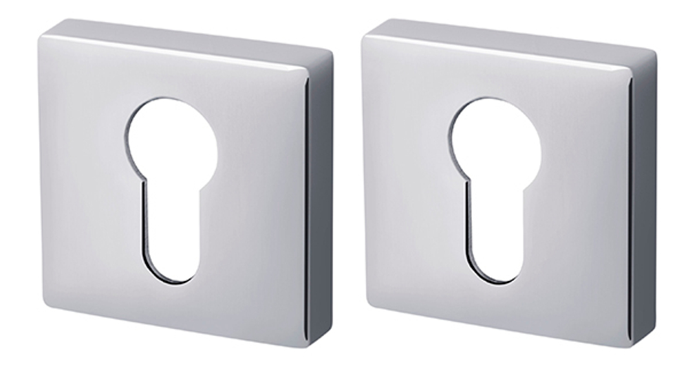 Накладка на цилиндр квадратная Армадилло ET USQ СР-8, цвет хром/2 шт (гарантия - 5 лет)