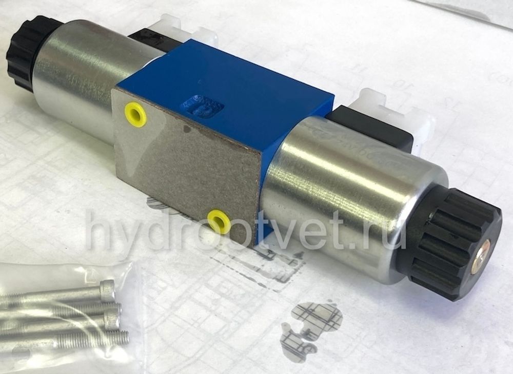 3WE6A61/OFCG24N9K4 - Гидрораспределитель золотниковый Ду 6 с электроуправлением, схема A (573/ОФ), электроуправление G24, возврат - OF = без пружины, с фиксатором