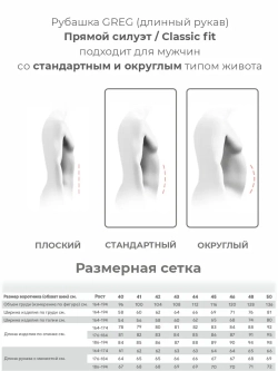 Сорочка GREG Сlassic fit 100/191/4290 Non Iron "База"