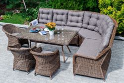 "Базелла" обеденная группа из искусственного ротанга, цвет коричневый