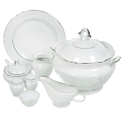 Столовый сервиз 42 (45) предмета форма Надежда Платиновый