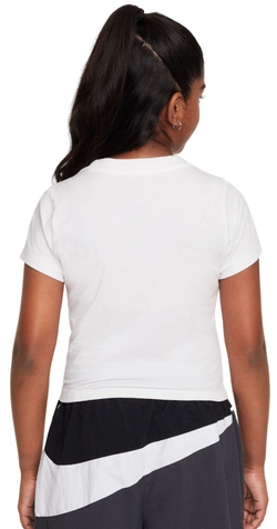 Футболка для девочки теннисная Nike Girls Sportswear Cropped - белый