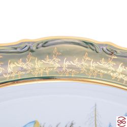 Блюдо овальное Repast Охота зеленая Мария-тереза 38 см