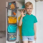 Набор для детского сада: кармашек, коврик, мешок. Львенок в машинке