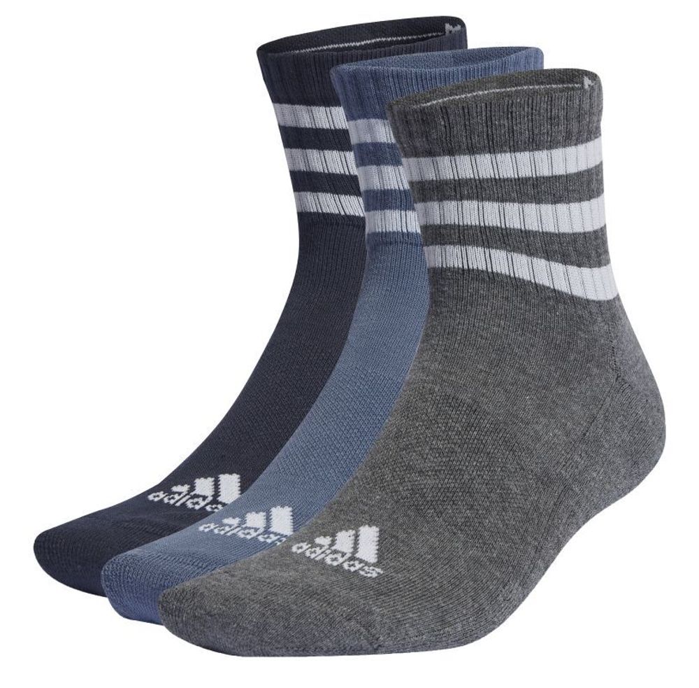 Теннисные носки Adidas Cushioned Sportswear Mid-Cut 3P - Legend ink/preloved ink/темно-серый вереск