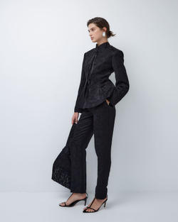 Жакет из жаккардовой вискозы Гуччи черный