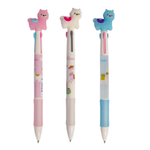 Ручка шариковая Alingar "Альпака", 0,7 мм, 3-х цветная (син., черн., красн.), автоматическая, резиновый грип, пластикоый цветной корпус, карт. уп.