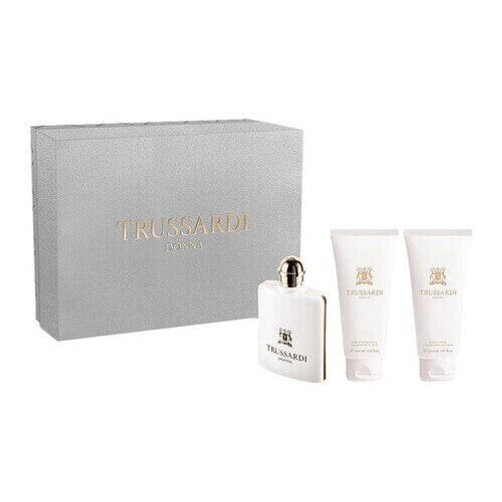Женская парфюмерная коллекция Trussardi Donna Gift Set с эксклюзивными ароматами и компактным дизайном.