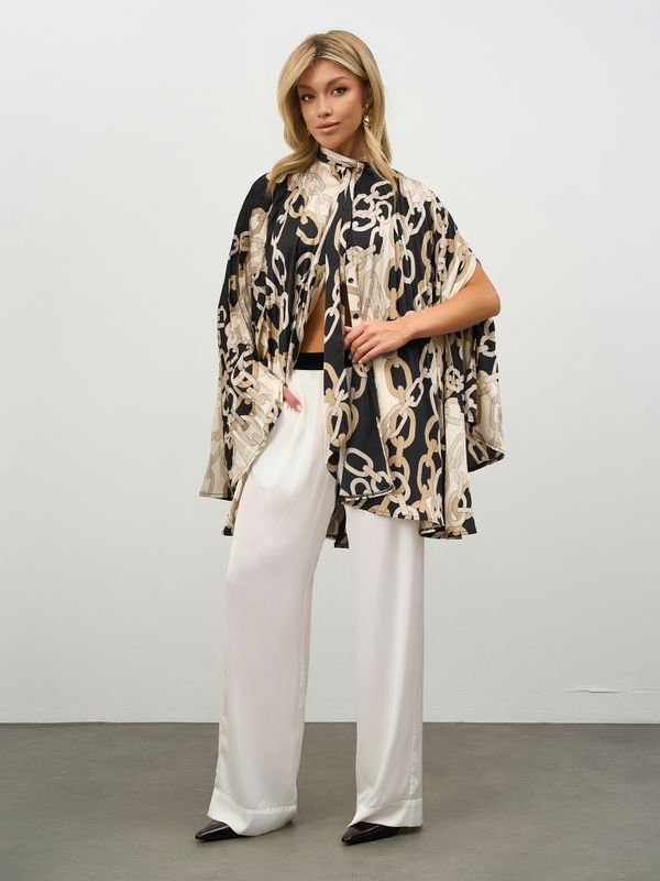 Блуза струящаяся с бантом