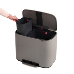 Мусорный бак Bo Pedal Bin 11+23л Brabantia Минерально-серый
