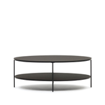 Fideia Кофейный столик из закаленного стекла и металла с матовой черной отделкой Ø 110 x 65 см
