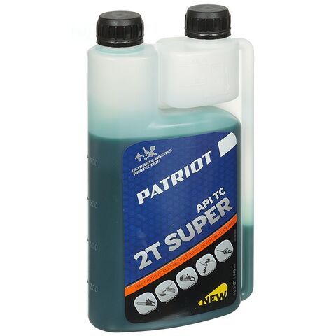 Масло машинное полусинтетич, для 2-такт двигателя, Patriot, Power Super Active 2T, 0.946 л, дозатор,