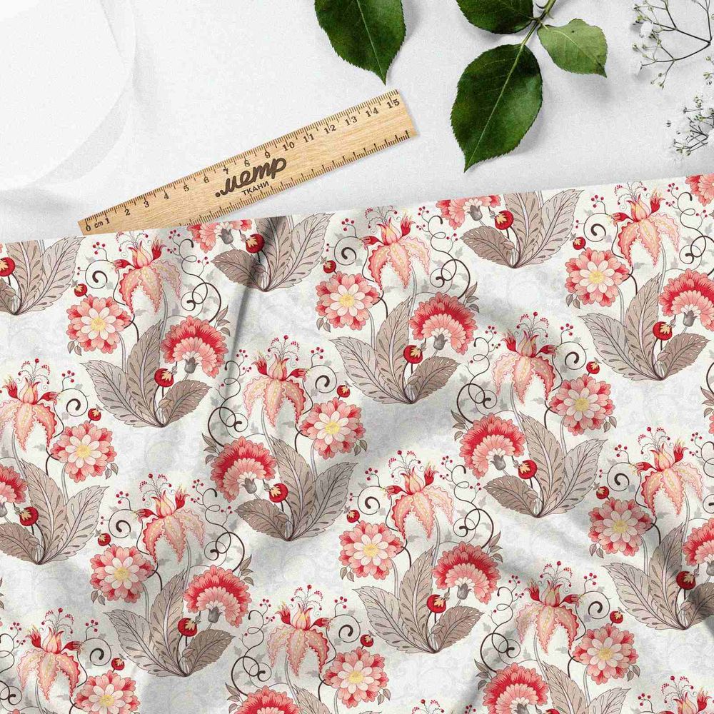 Ткань муслин модные букеты