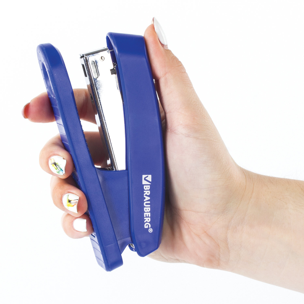 Степлер №24/6 26/6 BRAUBERG "Standard+" до 30 листов синий (2 штуки в упаковке)