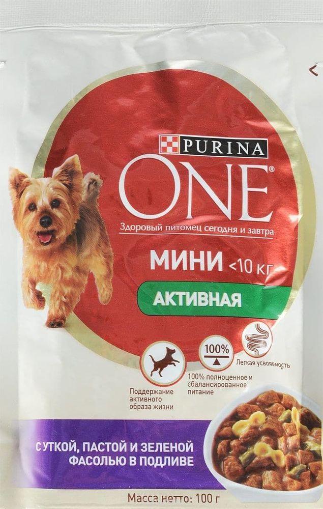 *ONE МИНИ Активная (консервы с Уткой, Пастой и Фасолью) 100г *ONE МИНИ Активная (консервы с Уткой, Пастой и Фасолью) 100г
