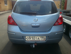Фаркоп для Nissan Tiida хэтчбек/седан 2007г.-по н.в. (без электрики) (паспорт и сертификат) AvtoS.NS23