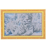 Алмазная мозаика на подрамнике с полным заполнением «МИР ЯРКИХ КРАСОК», тигриный рай, 20*30 см