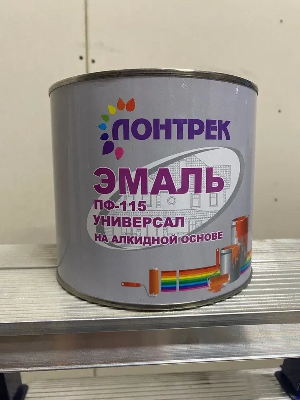 Эмаль ПФ-115 по металлу дереву красная 2.4 кг
