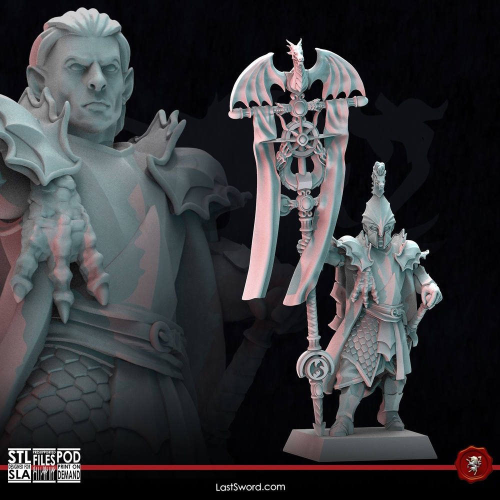 Elve Lord Drago with Banner 1