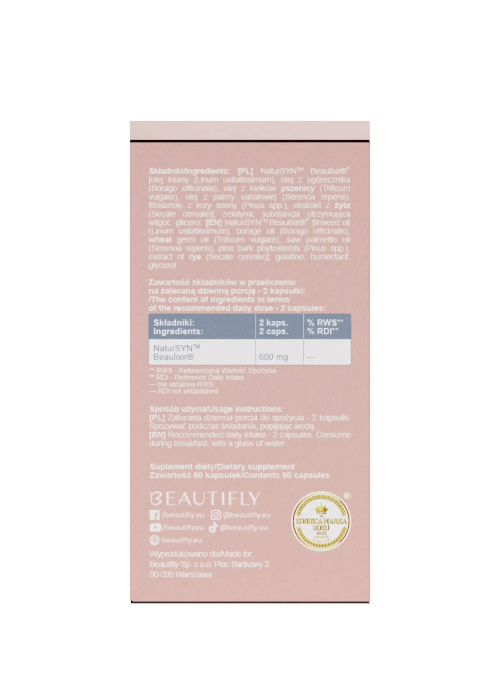 Beautifly Best of Hair Улучшение состояния волос - 60 капсул