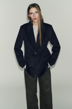 ZARA БЛЕЙЗЕР ИЗ ШЕРСТИ В ТОНКУЮ ПОЛОСКУ, ПОЛОСКИ