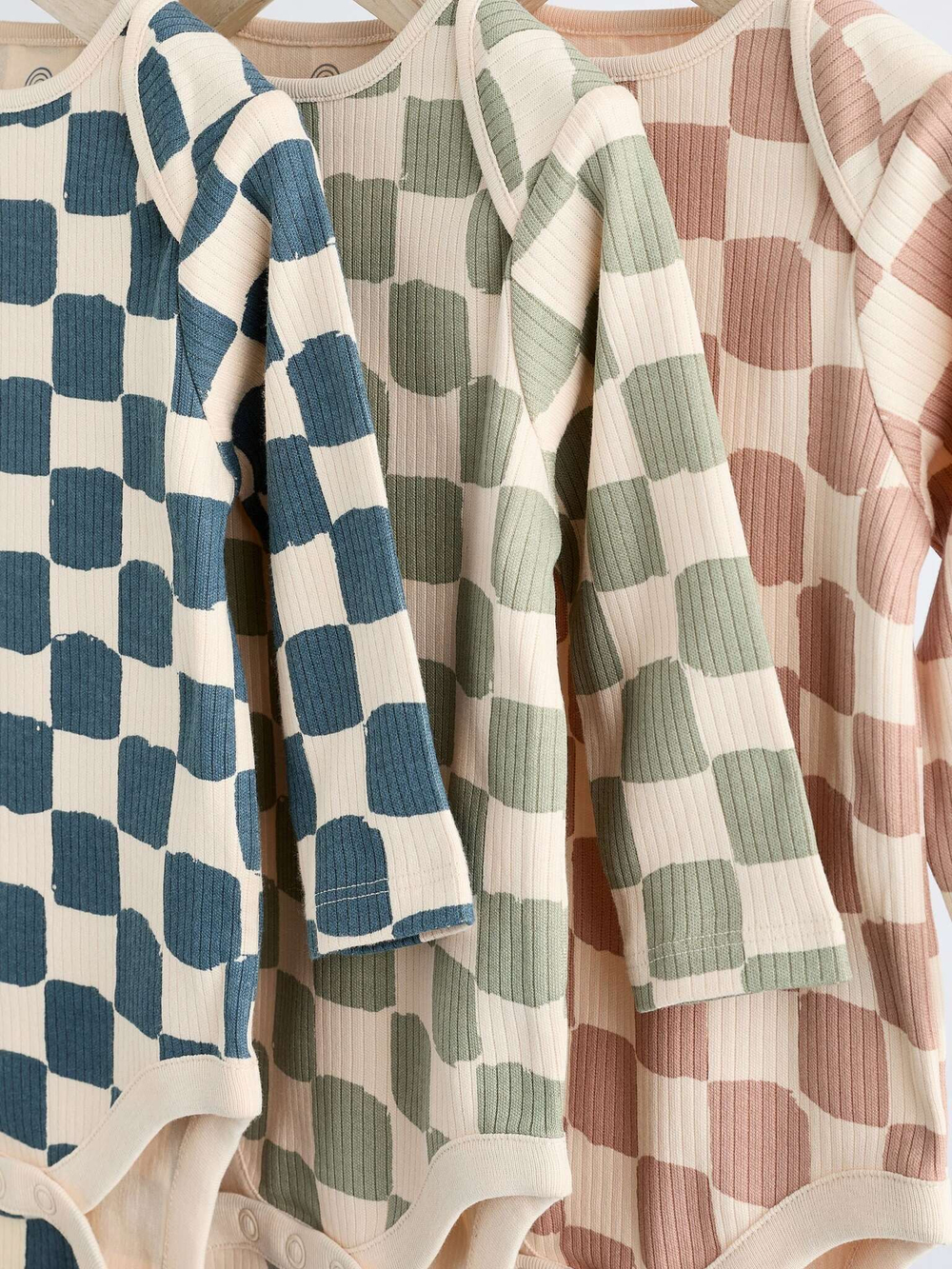 Боди с длинным рукавом для малышей Next K79-793, 3 шт., Бежевый, Синий, Розовый