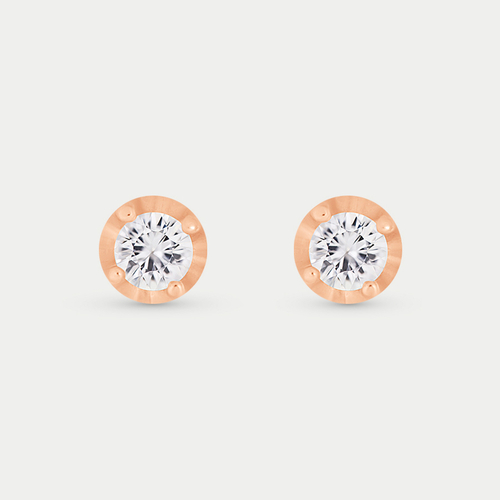 Серьги пусеты золото 585 с фианитами